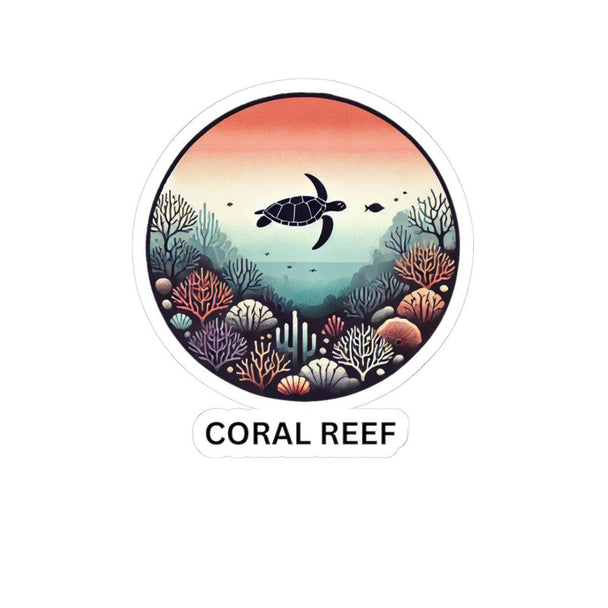 Biome Coral Reef Turtle - Kiss Cut Stickers - Brightsee