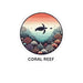 Biome Coral Reef Turtle - Kiss Cut Stickers - Brightsee