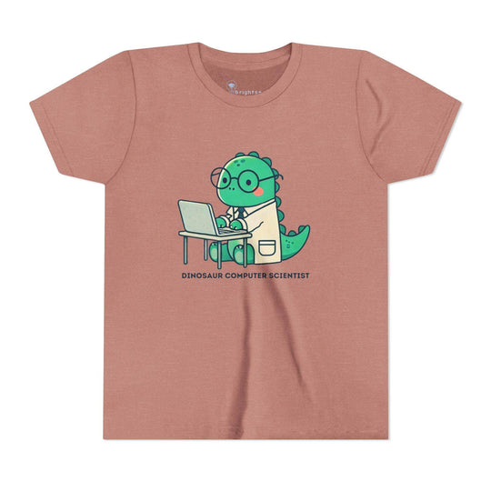 Dino Computer Scientist - Youth Short Sleeve - Brightsee
