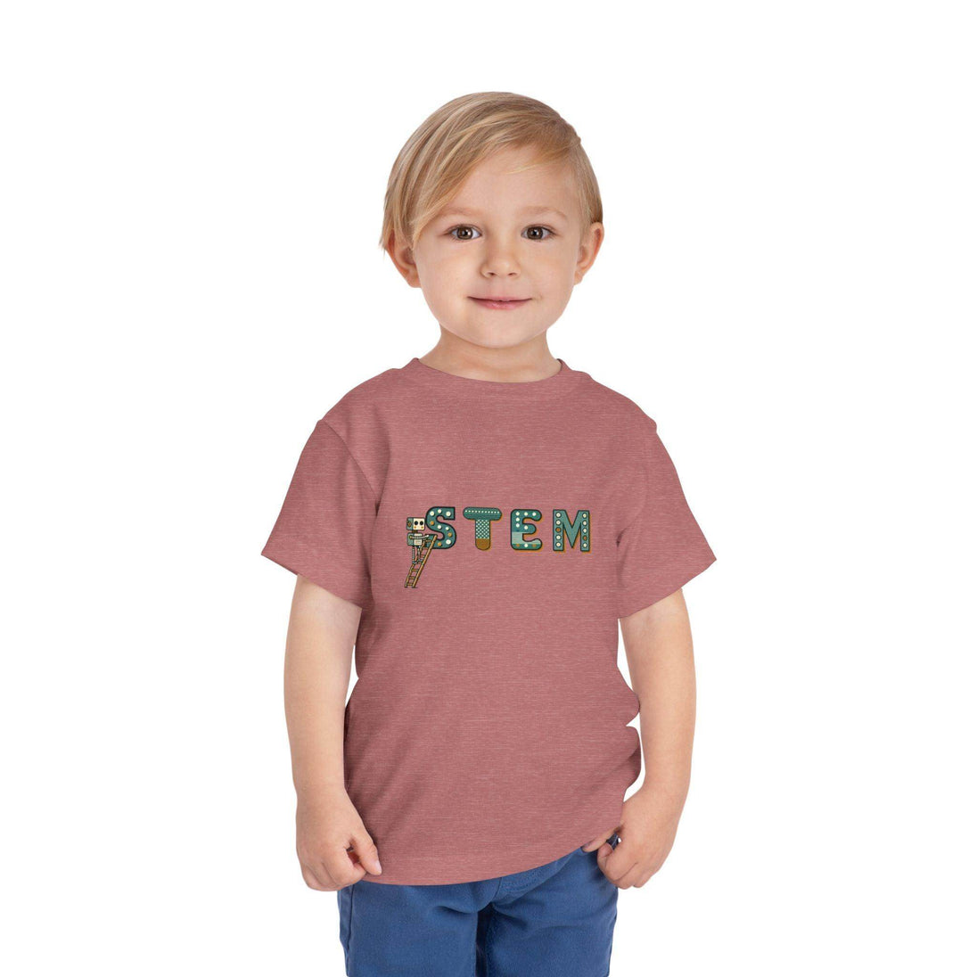 STEM Construction Bot on Ladder - Toddler Short Sleeve - Brightsee