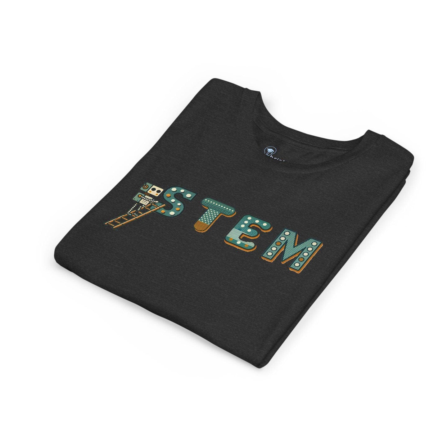 STEM Construction bot on Ladder - Youth Short Sleeve - Brightsee