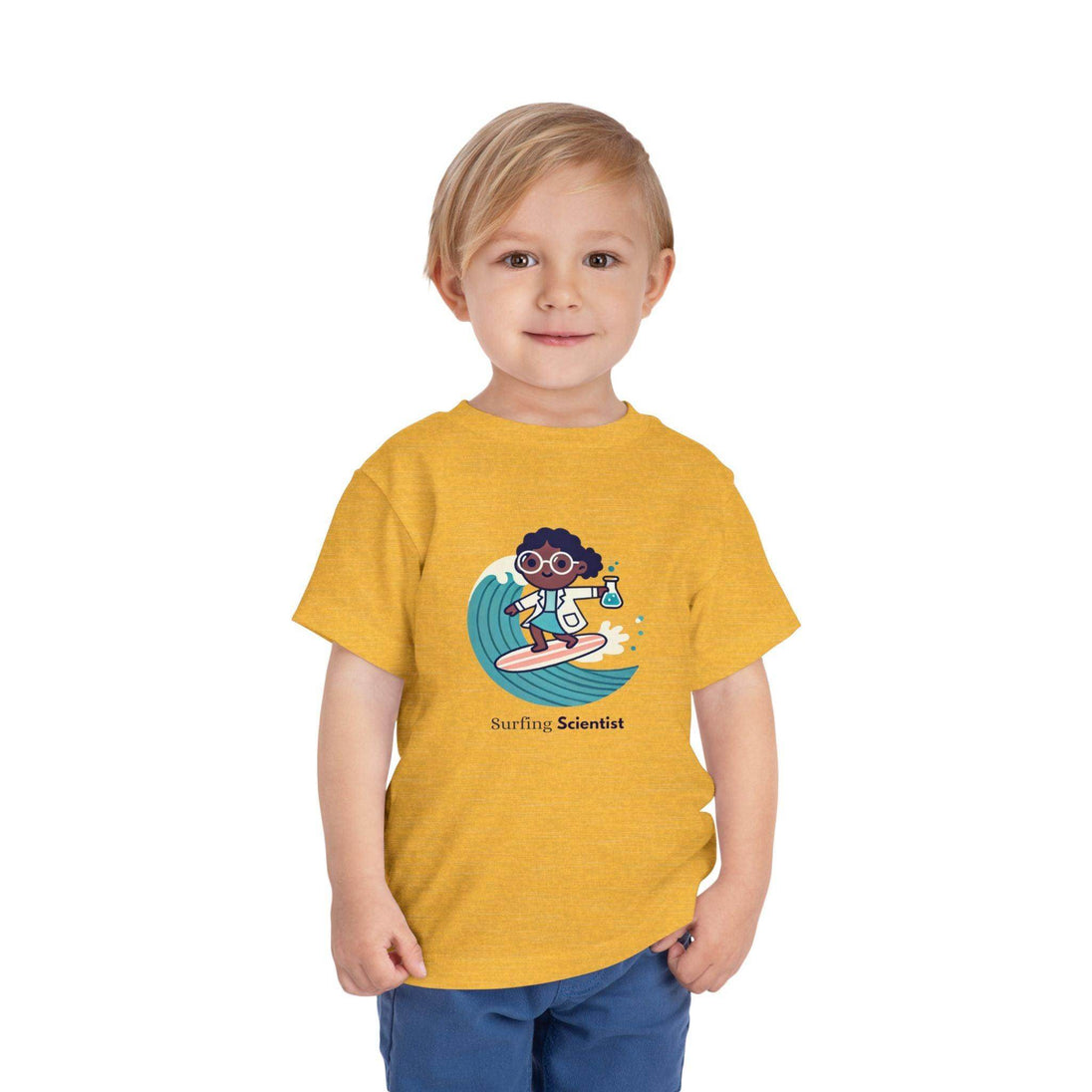 Surfing Scientist Girl - Toddler Short Sleeve - Brightsee