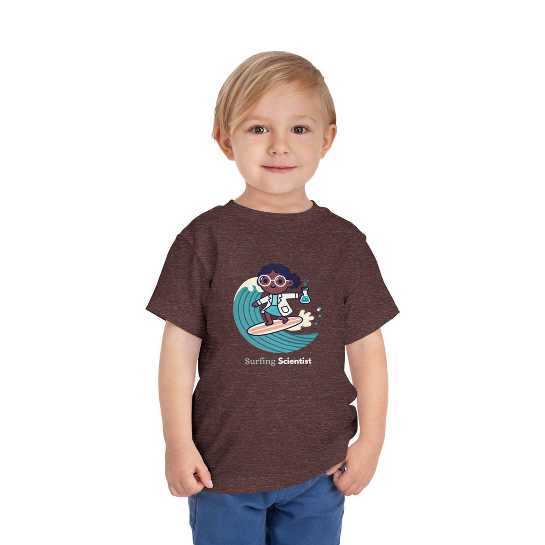 Surfing Scientist Girl - Toddler Short Sleeve - Brightsee