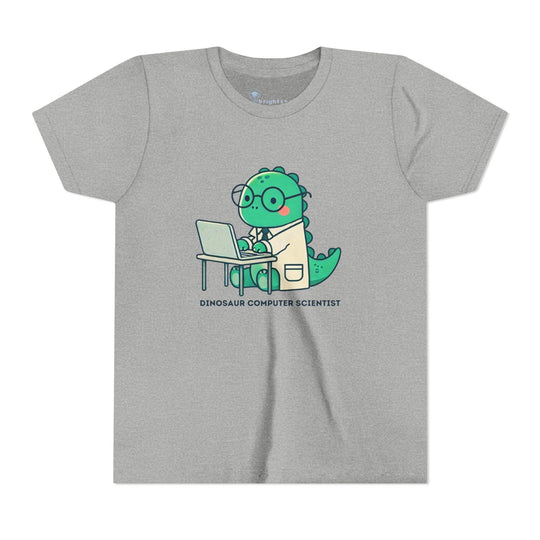 Dino Computer Scientist - Youth Short Sleeve - Brightsee