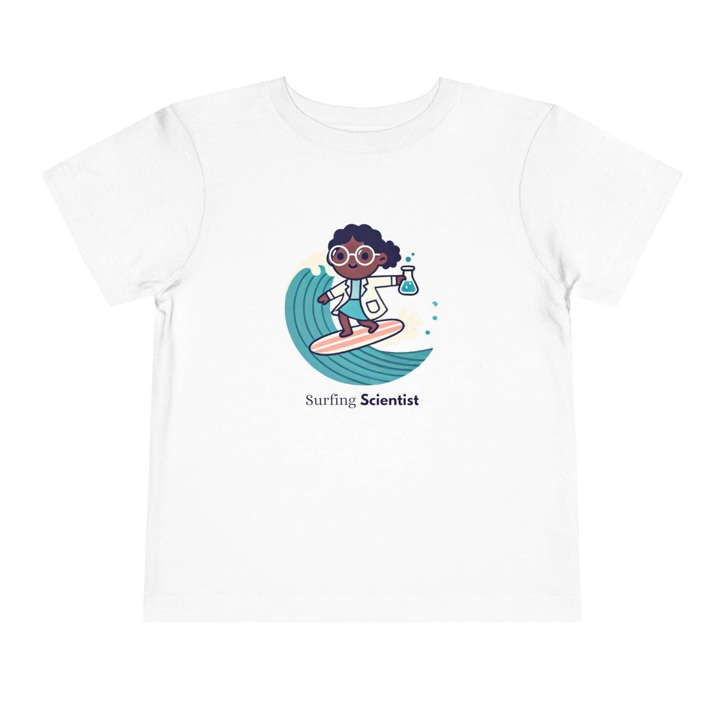Surfing Scientist Girl - Toddler Short Sleeve - Brightsee
