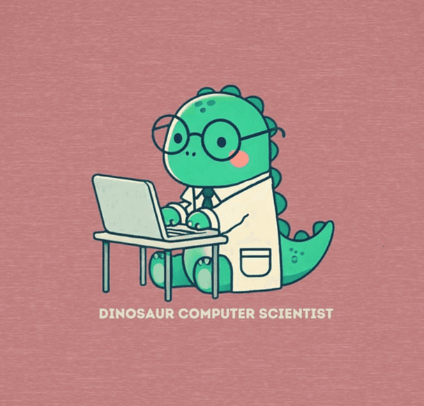 Dino Computer Scientist - Toddler Short Sleeve - Brightsee