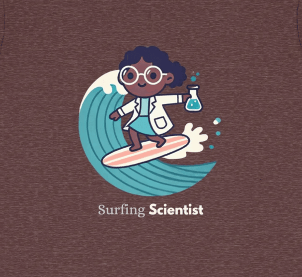 Surfing Scientist Girl - Toddler Short Sleeve - Brightsee