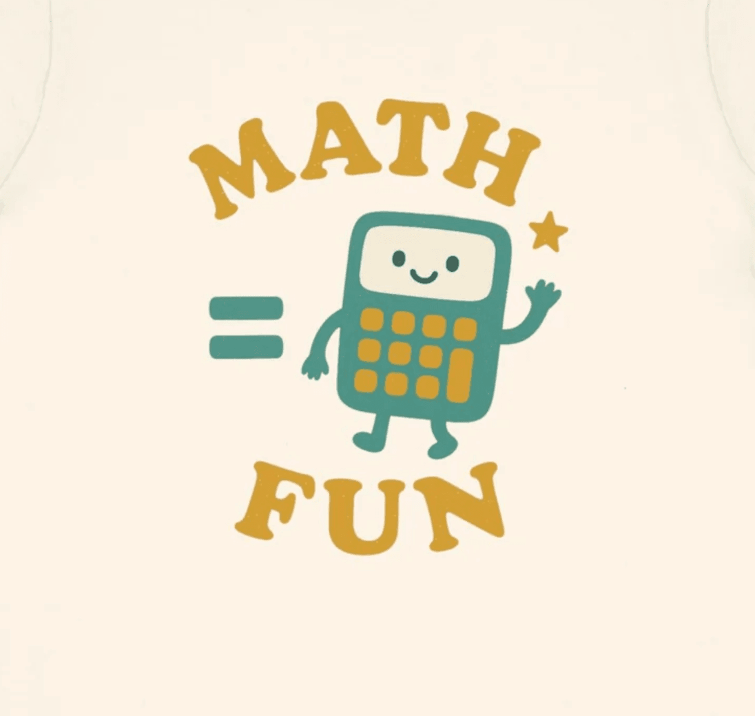 Math is Fun Cute Calculator - Toddler Short Sleeve - Brightsee
